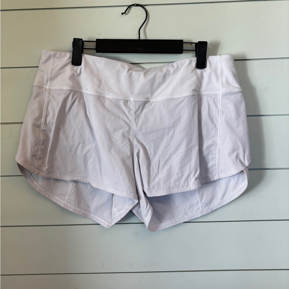 Lululemon Speed‎ Up white shorts long *4" updated fit size 12